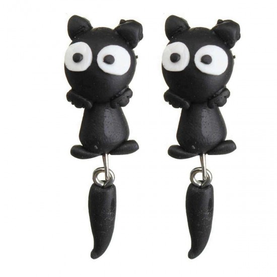 Cute Handmade Polymer Clay Cartoon Animal Earrings For Women