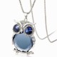 Cute Pendant Necklace Rhinestone Colorful Animals Night Owl Charm Necklace Ethnic Jewelry for Women