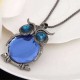 Cute Pendant Necklace Rhinestone Colorful Animals Night Owl Charm Necklace Ethnic Jewelry for Women