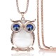 Cute Pendant Necklace Rhinestone Colorful Animals Night Owl Charm Necklace Ethnic Jewelry for Women