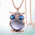 Cute Pendant Necklace Rhinestone Colorful Animals Night Owl Charm Necklace Ethnic Jewelry for Women