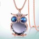 Cute Pendant Necklace Rhinestone Colorful Animals Night Owl Charm Necklace Ethnic Jewelry for Women