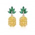 Cute Pineapple Earrings New Fashion Shiny Zircon Inlay Exquisite Ear Stud Clothing Accessories