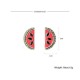 Cute Stud Earrings Fashion Rhinestone Enamel Watermelon Piercing Earring for Women