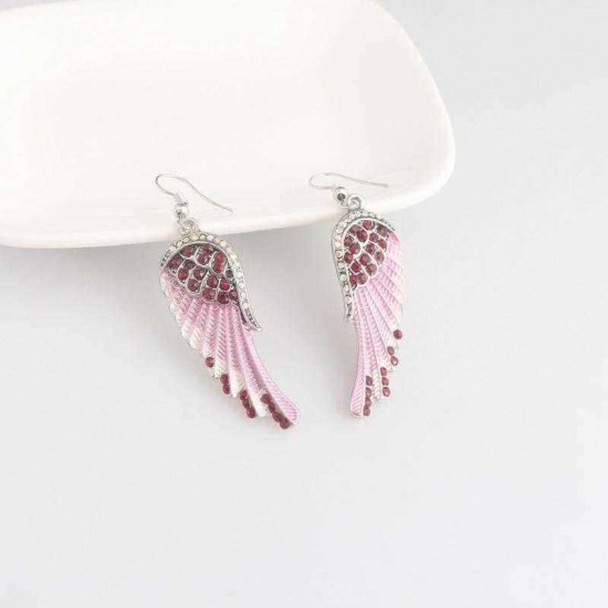 Cute Women's Earrings Angel Wings Rhinestone Alloy Dangle Earring Fashion Earrings for Women