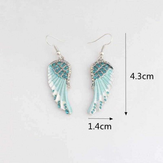 Cute Women's Earrings Angel Wings Rhinestone Alloy Dangle Earring Fashion Earrings for Women