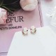 Cute Womens Stud Earring 925 Sterling Silver Needle Shell Flower Butterfly Zirconia Earrings