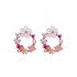 Cute Womens Stud Earring 925 Sterling Silver Needle Shell Flower Butterfly Zirconia Earrings