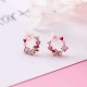 Cute Womens Stud Earring 925 Sterling Silver Needle Shell Flower Butterfly Zirconia Earrings