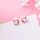 Cute Womens Stud Earring 925 Sterling Silver Needle Shell Flower Butterfly Zirconia Earrings