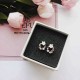 Cute Womens Stud Earring 925 Sterling Silver Needle Shell Flower Butterfly Zirconia Earrings