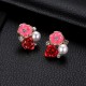 Cutely Fashion Flower Ear Stud Earring Alloy Rhinestone Flower Ear Stub For Women