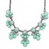 Cyan Stylish Collar Necklace Resin Drop Shape Flower Crystal Fresh Summer Item