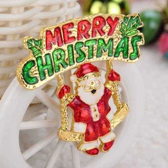 Different Styles  Santa Socks Trees Alloy Christmas Brooch Pins For Christmas