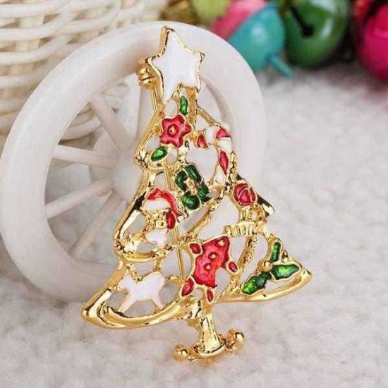 Different Styles  Santa Socks Trees Alloy Christmas Brooch Pins For Christmas