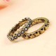 Double Layer Rhinestone Finger Ring African Bronze Women Ring For Gift