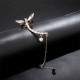 Dragonfly Crystal Rhinestone Ear Cuff Tassel Ear Stud Women Jewelry