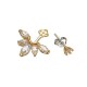 Elegant 925 Silver Needle Zircon Leaf Ear Stud Earrings Women Jewelry