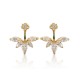 Elegant 925 Silver Needle Zircon Leaf Ear Stud Earrings Women Jewelry