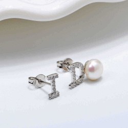 Elegant Asymmetric Stud Earring 925 Sterling Silver Earrings Engagement Jewelry for Women