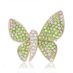 Elegant Butterfly Animal Inly Zircon Crystal Brooch Pin Accessories