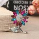 Elegant Colorful Crystal Rhinestone Sunflower Brooch Exquisite Pin for Men and Women