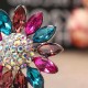 Elegant Colorful Crystal Rhinestone Sunflower Brooch Exquisite Pin for Men and Women