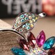 Elegant Colorful Crystal Rhinestone Sunflower Brooch Exquisite Pin for Men and Women