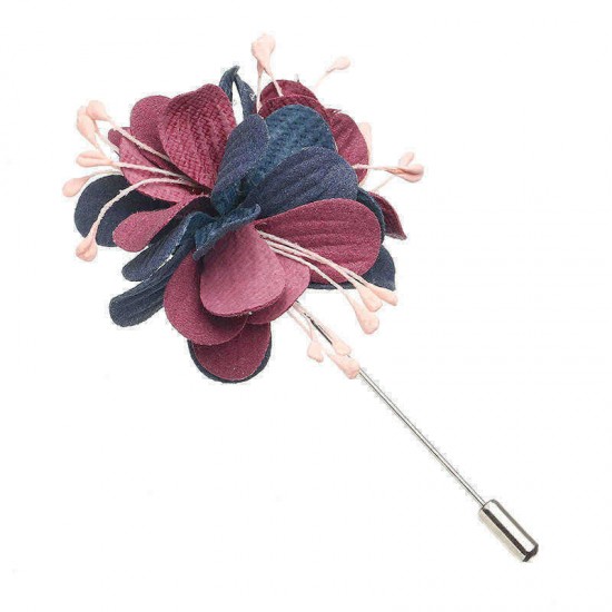 Elegant Colorful Fabric Flower Pins Artificial Pearl Brooches Clothing Accessories