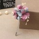 Elegant Colorful Fabric Flower Pins Artificial Pearl Brooches Clothing Accessories