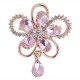 Elegant Crystal Flower Brooch Colorful Scarf Jewelry Clothing Accessories for Her