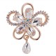 Elegant Crystal Flower Brooch Colorful Scarf Jewelry Clothing Accessories for Her