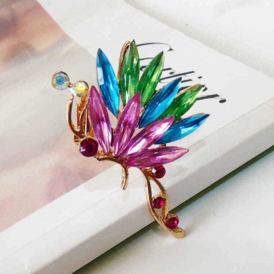 Elegant Crystal Rhinestones Colorful Butterfly Cuff Earring Clip Stud Earring for Women