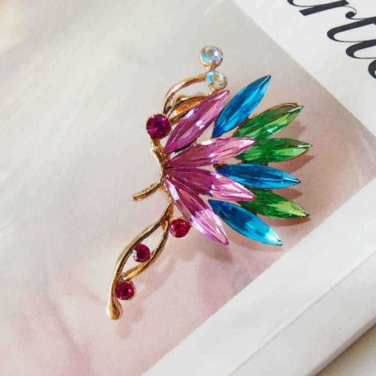 Elegant Crystal Rhinestones Colorful Butterfly Cuff Earring Clip Stud Earring for Women