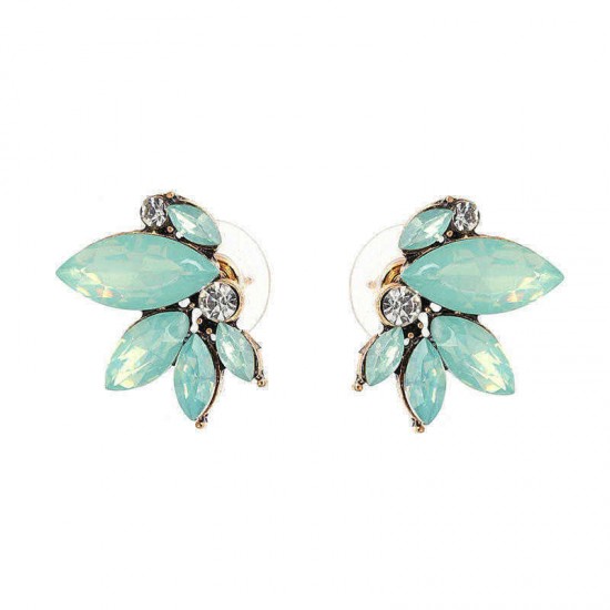 Elegant Crystal Wings Ear Stud Flower Rhinestones Earrings Gift for Her