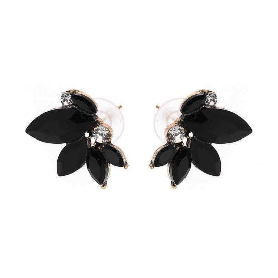 Elegant Crystal Wings Ear Stud Flower Rhinestones Earrings Gift for Her