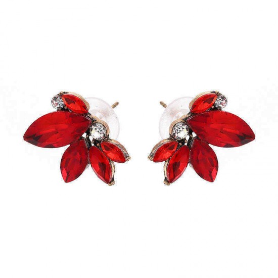 Elegant Crystal Wings Ear Stud Flower Rhinestones Earrings Gift for Her