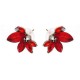 Elegant Crystal Wings Ear Stud Flower Rhinestones Earrings Gift for Her