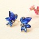 Elegant Crystal Wings Ear Stud Flower Rhinestones Earrings Gift for Her