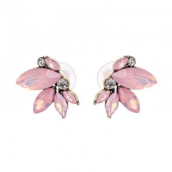 Elegant Crystal Wings Ear Stud Flower Rhinestones Earrings Gift for Her