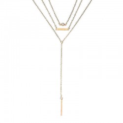 Elegant Crystal Zinc Alloy Necklace Simple Multilayer Chain for Women