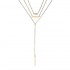 Elegant Crystal Zinc Alloy Necklace Simple Multilayer Chain for Women