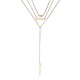 Elegant Crystal Zinc Alloy Necklace Simple Multilayer Chain for Women