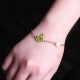 Elegant Enamel Butterfly Charm Bracelet Sweet Dazzling Rhinestone Pearl Bracelets for Women