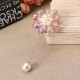 Elegant Flower Scarf Suit Brooch Vintage Artificial Pearl Rhinestone Pin Women Clothing Accessories