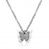 Elegant Frosted Double Layer Butterfly Pendant Necklace Jewelry