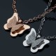 Elegant Frosted Double Layer Butterfly Pendant Necklace Jewelry