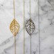 Elegant Gold Silver Leaf Necklace Minimalist Hollow Leaf Pendant Necklaces for Women