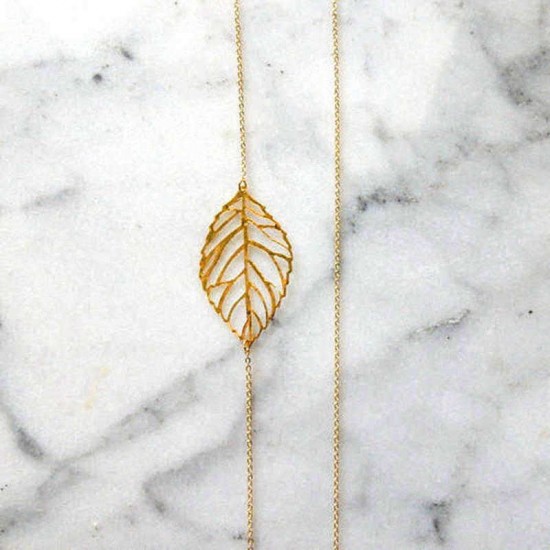 Elegant Gold Silver Leaf Necklace Minimalist Hollow Leaf Pendant Necklaces for Women