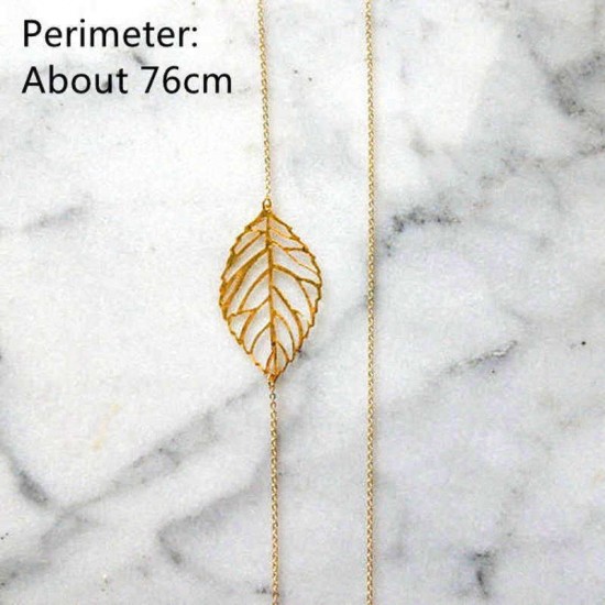 Elegant Gold Silver Leaf Necklace Minimalist Hollow Leaf Pendant Necklaces for Women